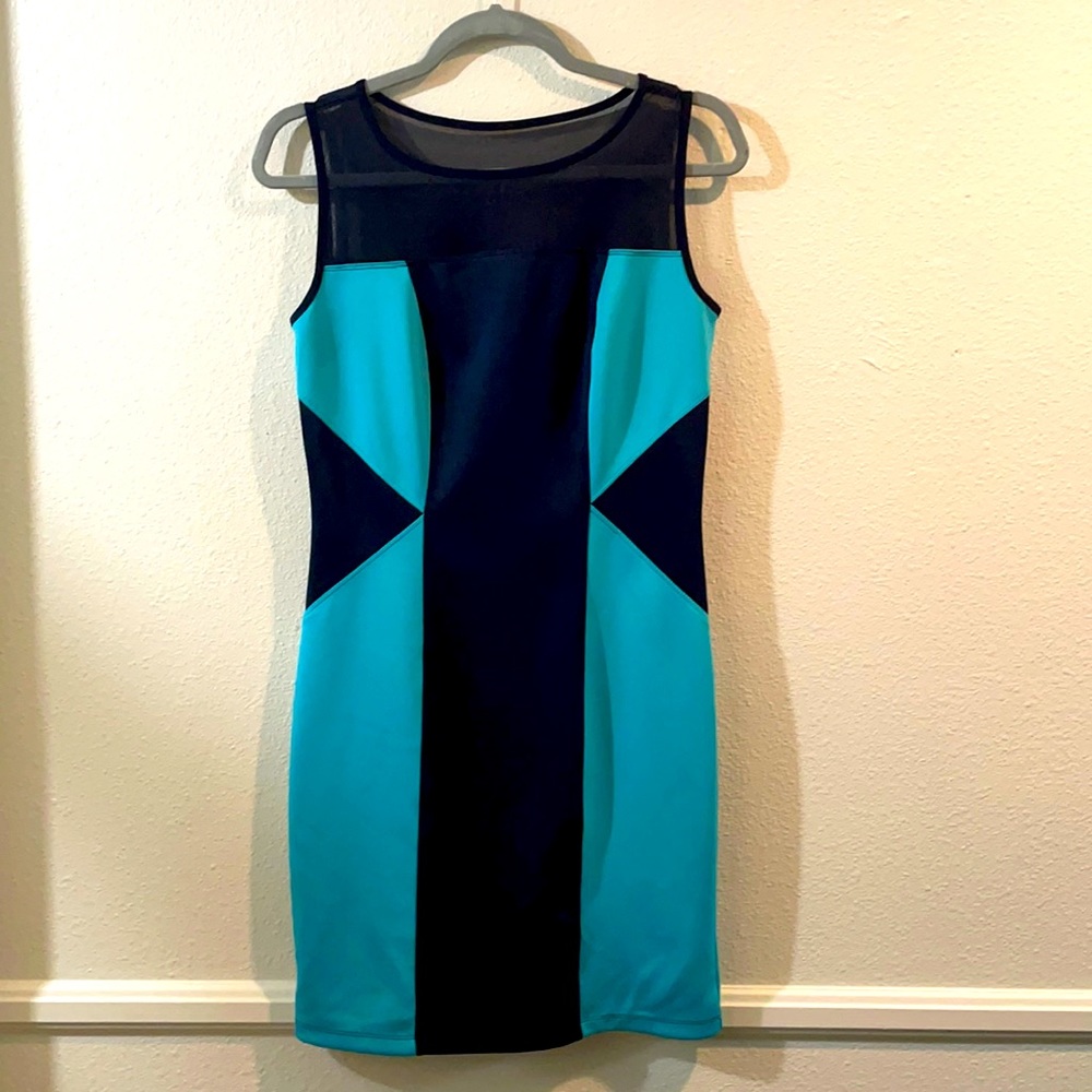 Enfocus Studio (6) Teal/Navy Mini dress